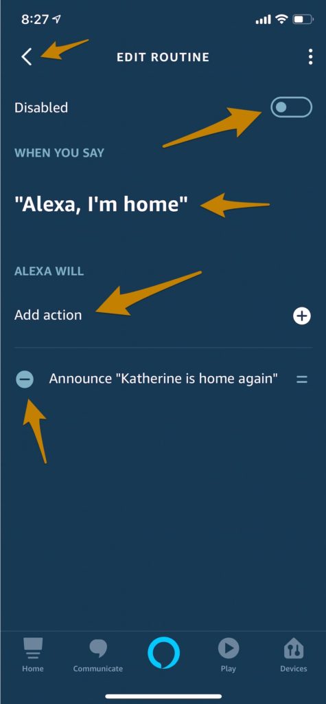 set up routine on alexa