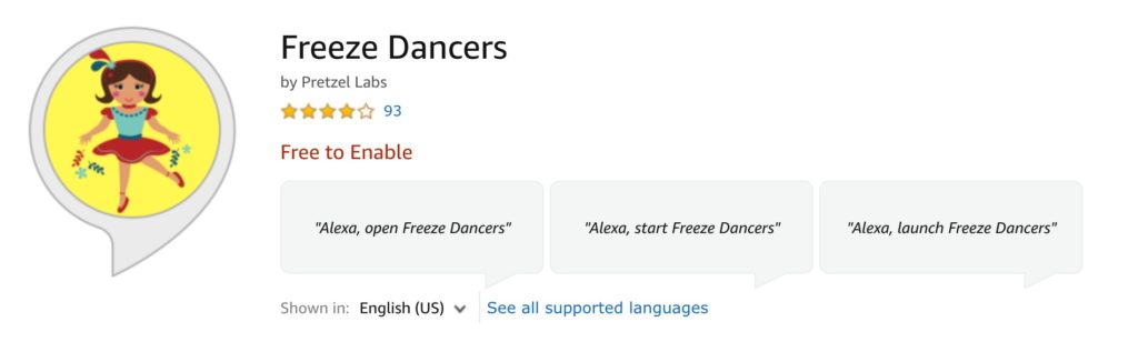  Freeze Dance : Alexa Skills