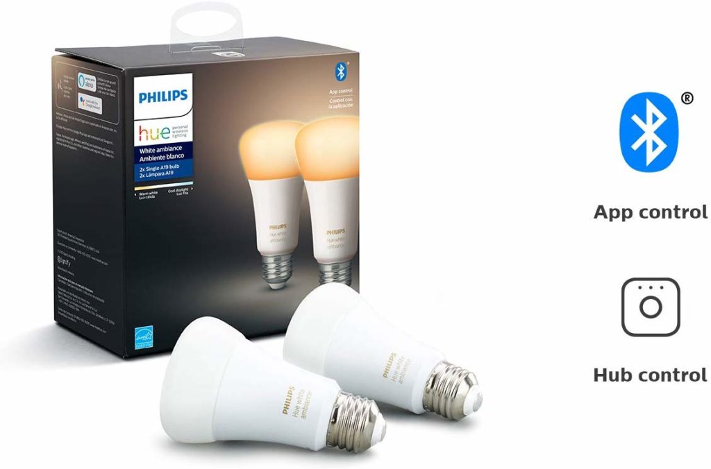 Image of Hue White Ambiance smart light bulbs